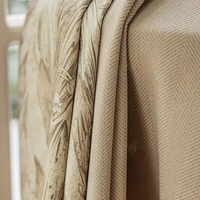 Rideau Occultant Beige Avec Motif
