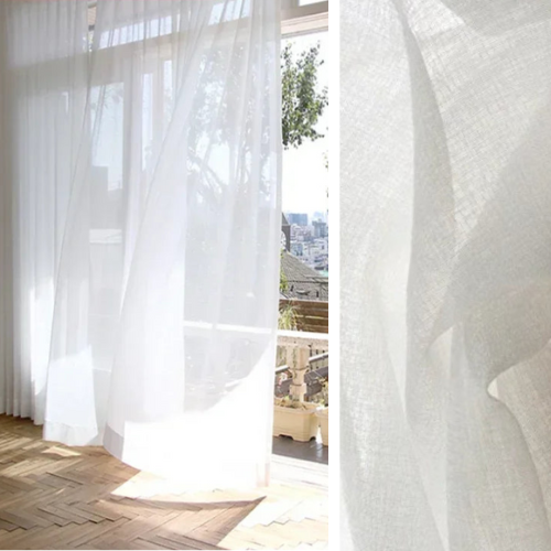 Rideau blanc transparent