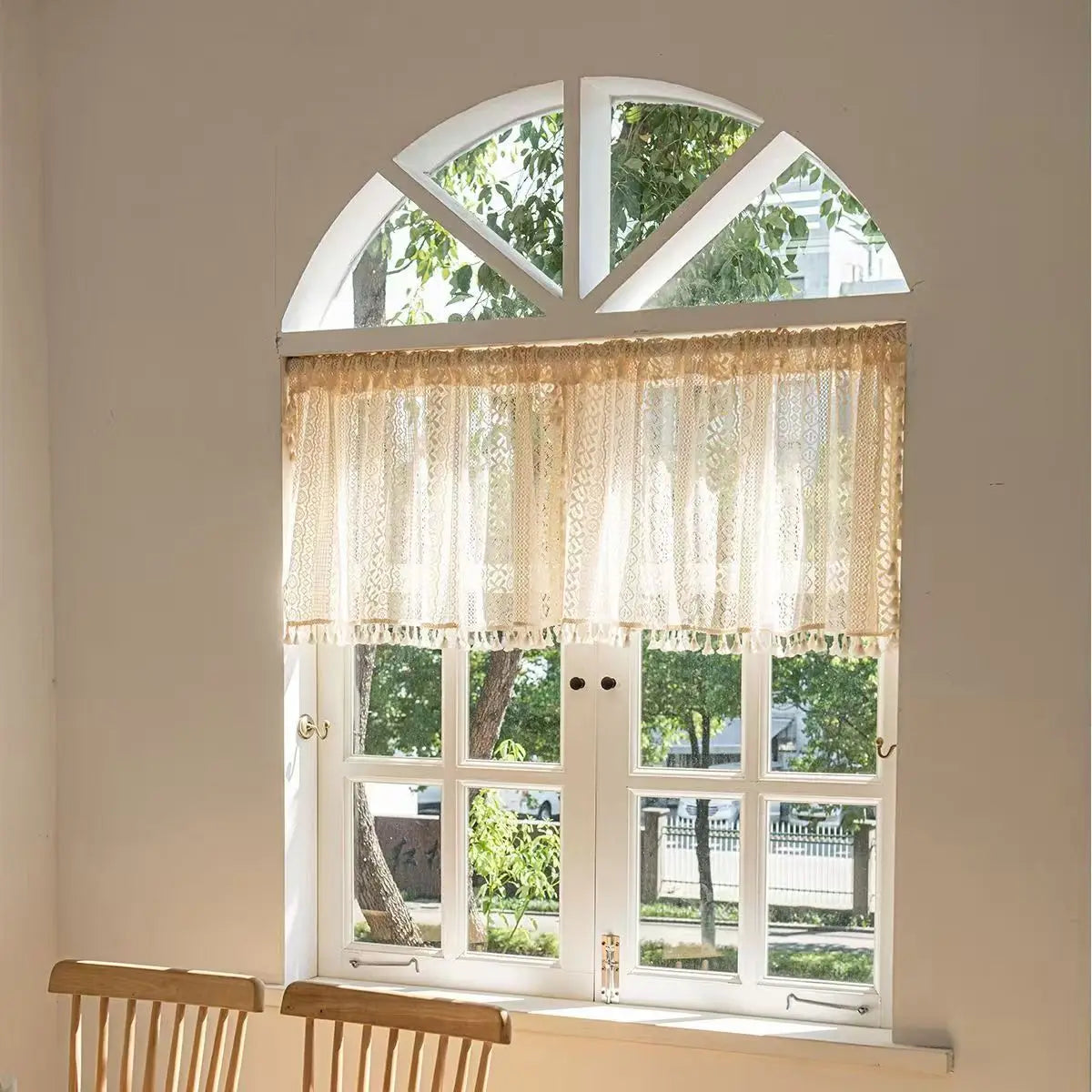 Rideau Beige Macramé