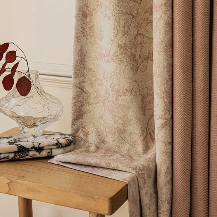 Rideau Terracotta Et Beige