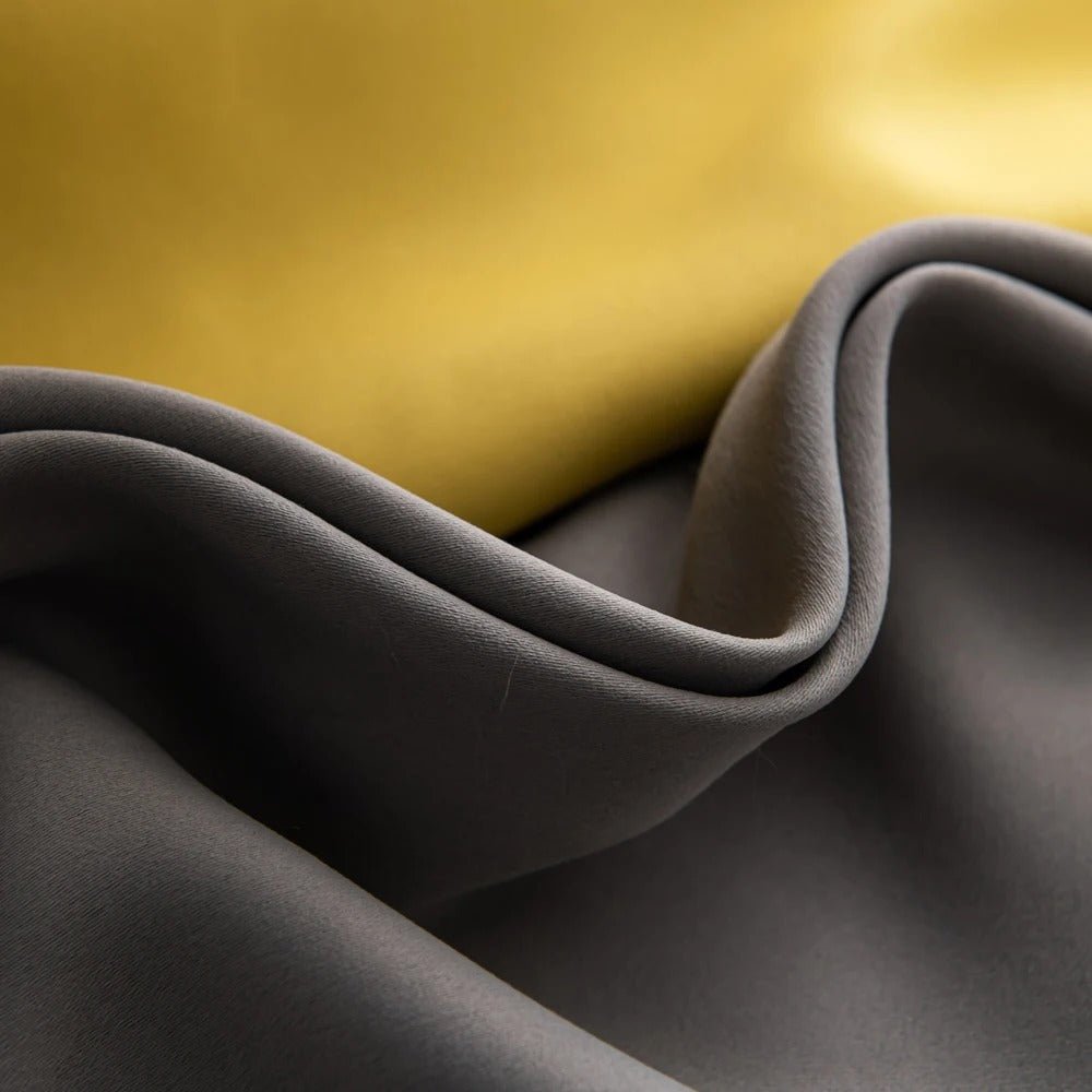 Rideau Jaune Moutarde Et Gris