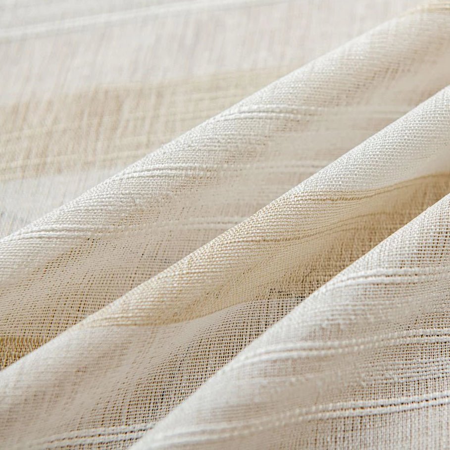 Rideau Beige Lin Motif - La Maison des Rideaux
