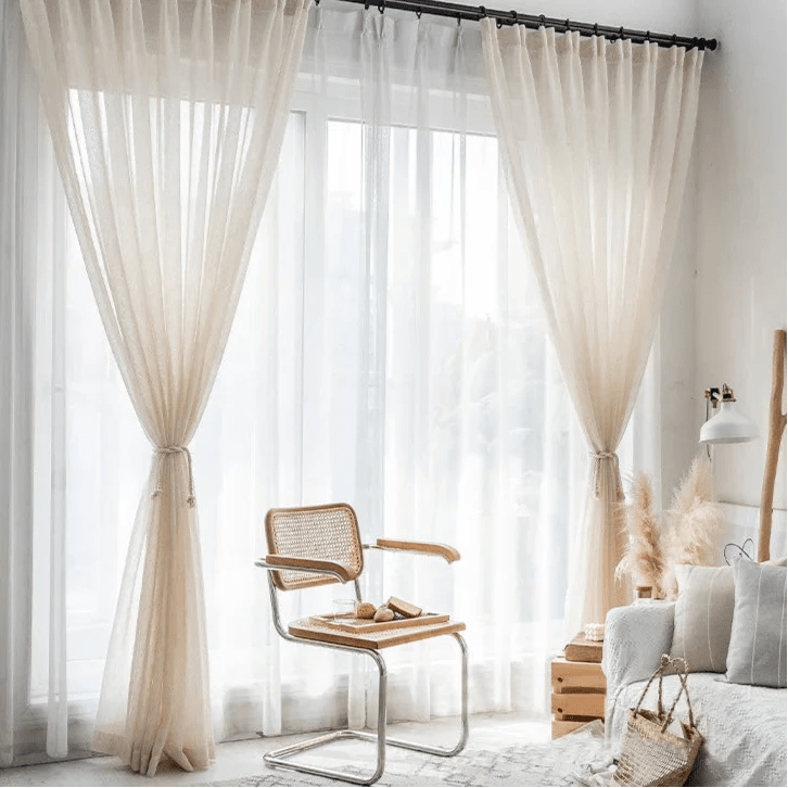 Rideau Beige Transparent - La Maison des Rideaux
