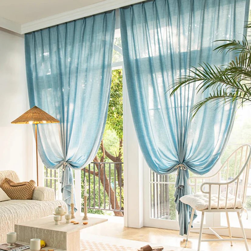Rideau Voilage Bleu Ciel - La Maison des Rideaux