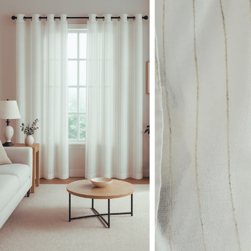 Rideau Voilage Moderne Gris - La Maison des Rideaux