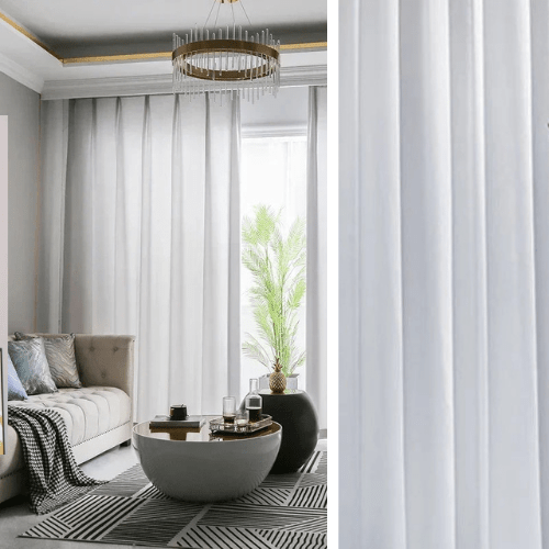 Lot De 2 Rideaux En Voile Blanc Transparent - Pour Salon Moderne - Aérés Et Doux - Filtration De