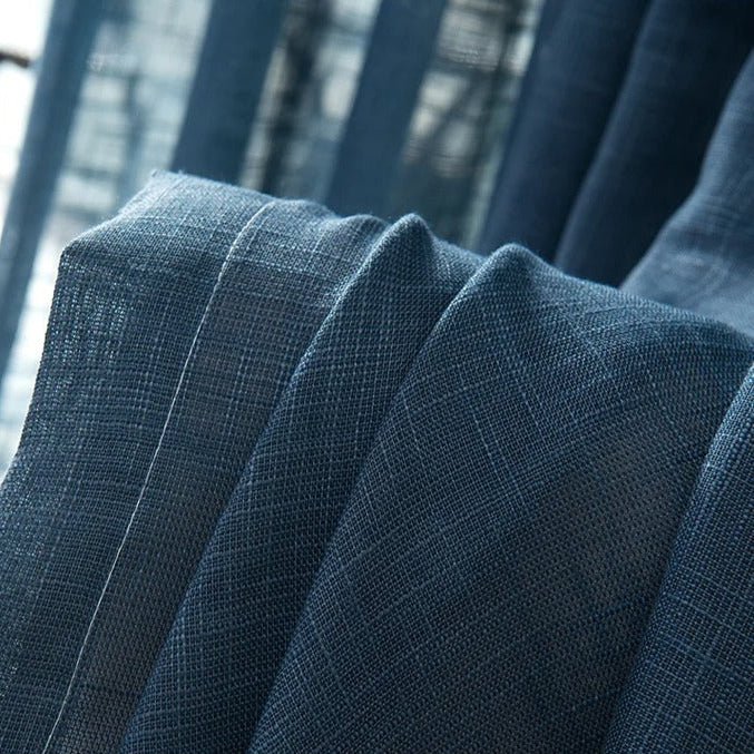 Rideau Gaze De Coton Bleu