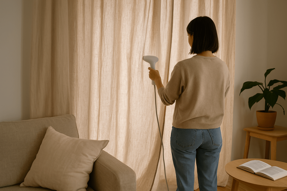 Comment nettoyer vos rideaux sans les décrocher ? Un guide pratique - La Maison des Rideaux