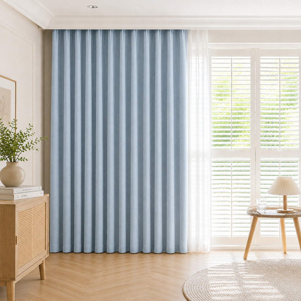 Rideau Anti-Bruit 30 dB Texturé - Bleu