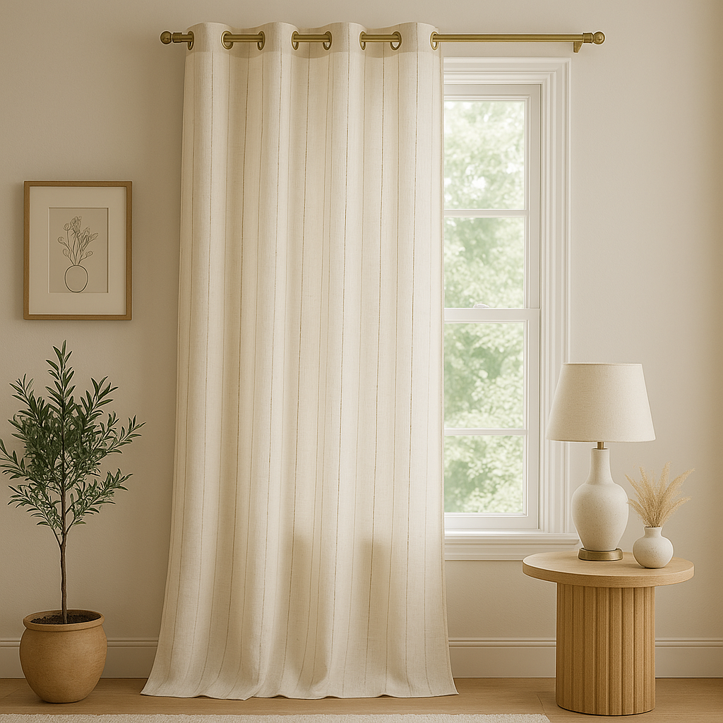 Rideau Couleur Lin a Motif