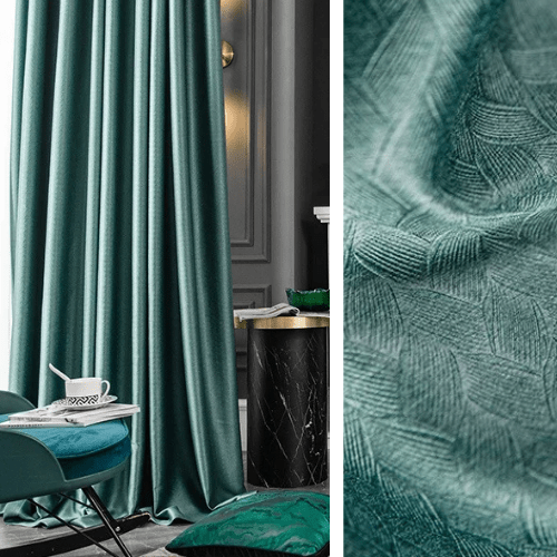 Rideaux Semi Occultant À Motif - Vert Sapin