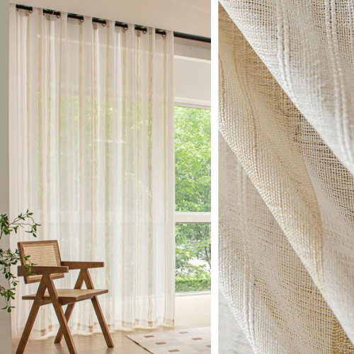 Rideau Beige Lin Motif