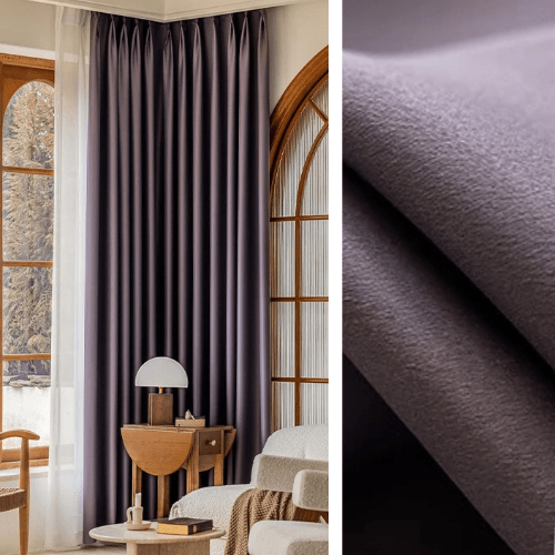 Rideau Semi Occultant - Violet Gris