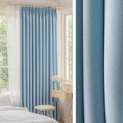Rideau Semi Occultant - Bleu Ciel
