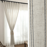 Rideau Lin - Voilage Rayures Bleu