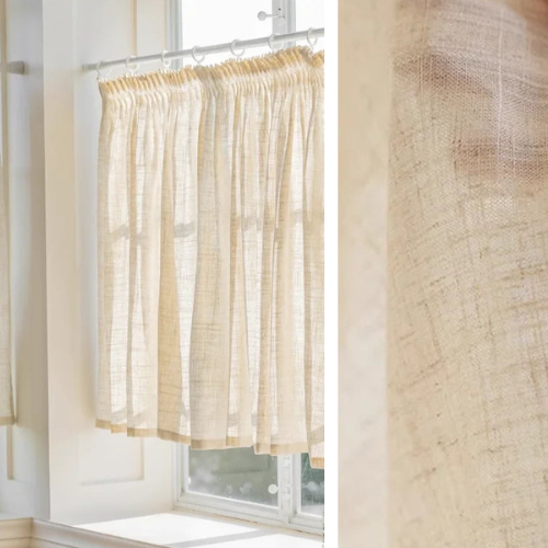 Rideaux Lin - Voilage Cuisine Naturel