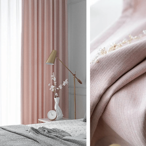 Rideau Semi Occultant - Rose Poudré