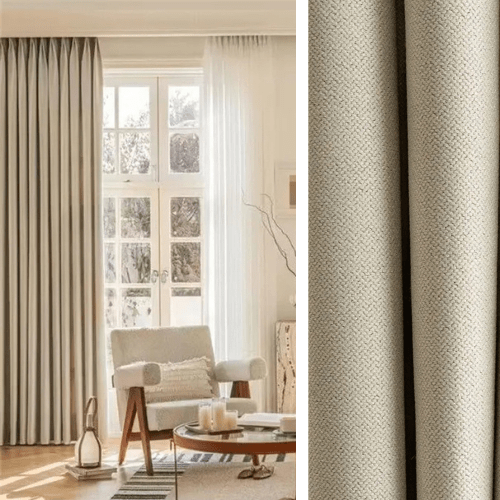 Double Rideau Occultant - Beige Crème