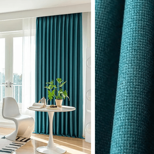 Double Rideau Occultant - Bleu Canard