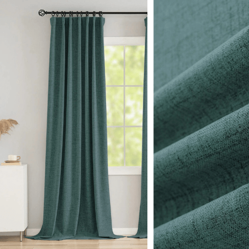 Double Rideau Semi Occultant - Bleu Sarcelle