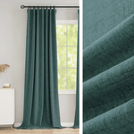 Double Rideau Semi Occultant - Bleu Sarcelle