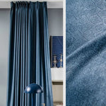 Rideau Semi Occultant à Motif - Bleu Pastel