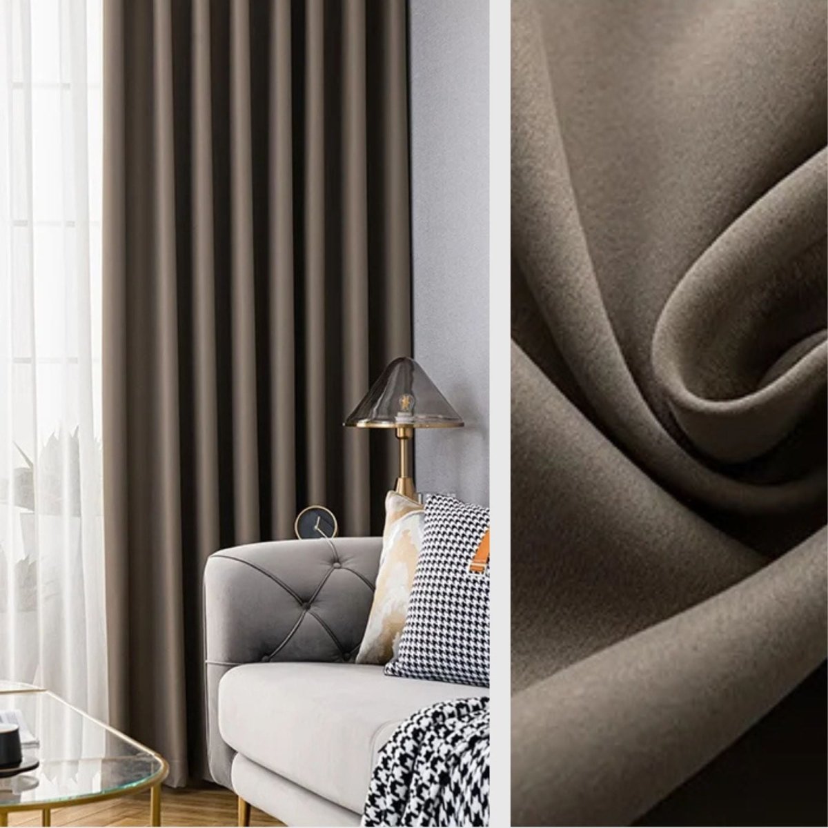 Rideau Semi Occultant - Marron Chocolat