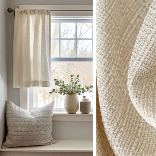 Rideau Beige Court - La Maison des Rideaux