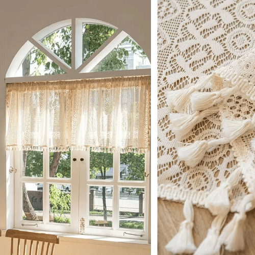 Rideau Beige Macramé - La Maison des Rideaux