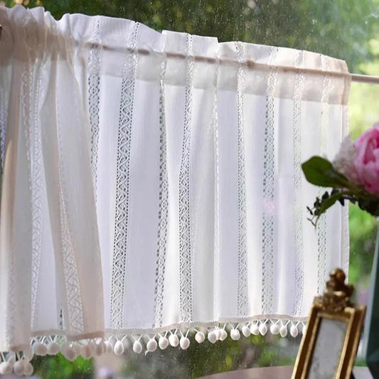 Rideau Brise Bise Macramé Cuisine Ecru - La Maison des Rideaux