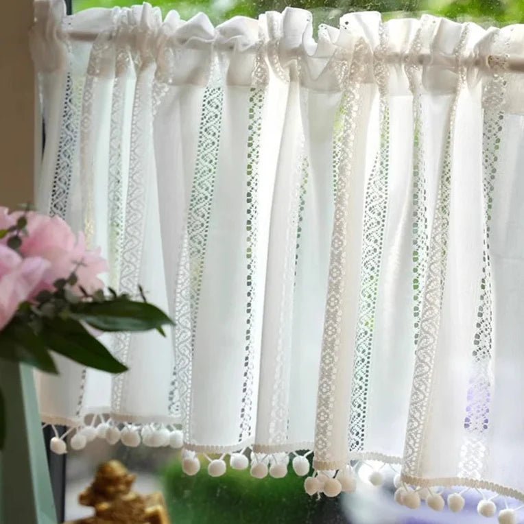 Rideau Brise Bise Macramé Cuisine Ecru - La Maison des Rideaux