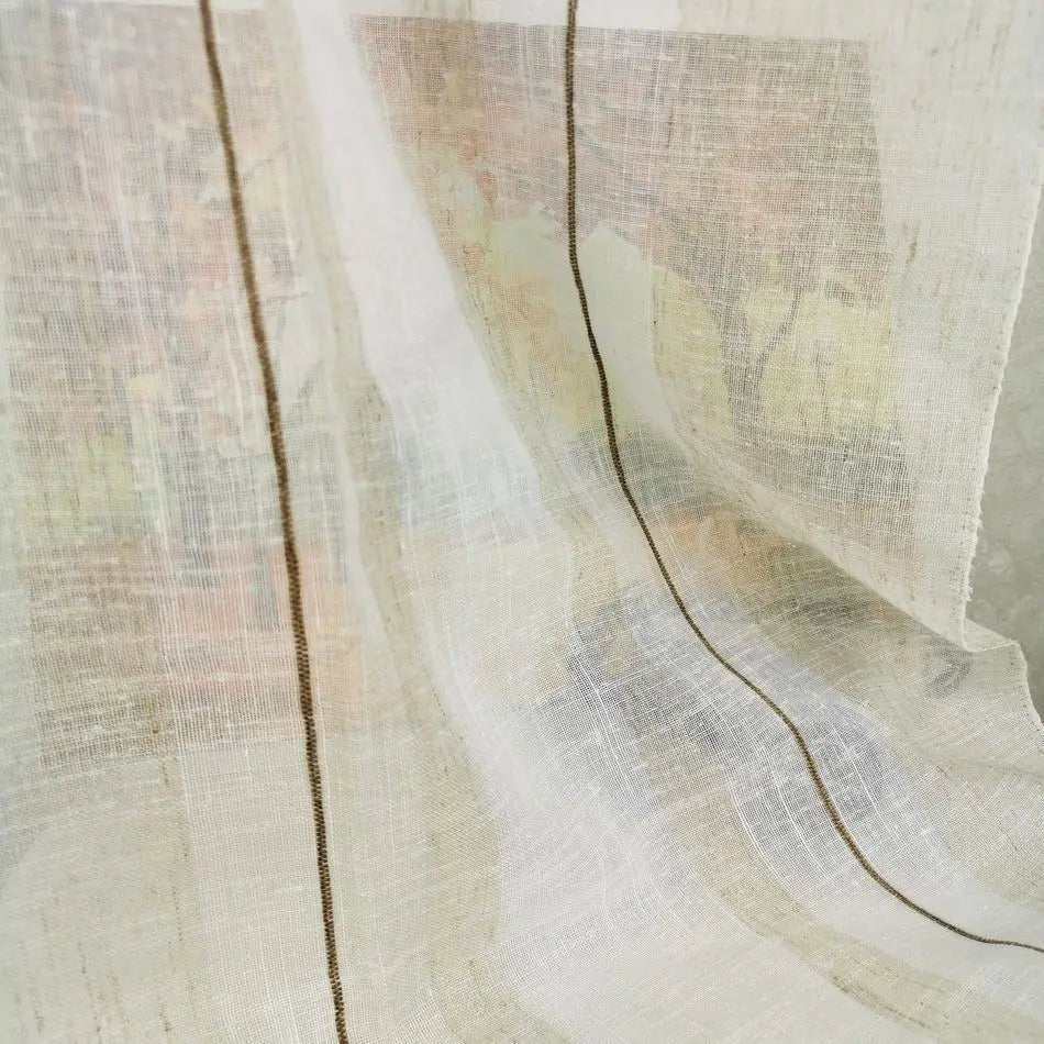 Rideau Couleur Lin a Motif - La Maison des Rideaux