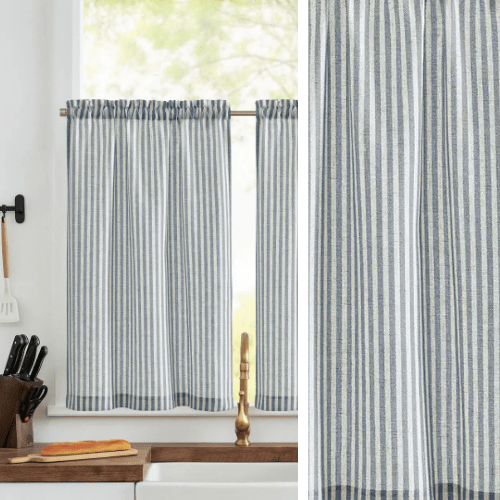 Rideau Rayures Bleu Océan - La Maison des Rideaux