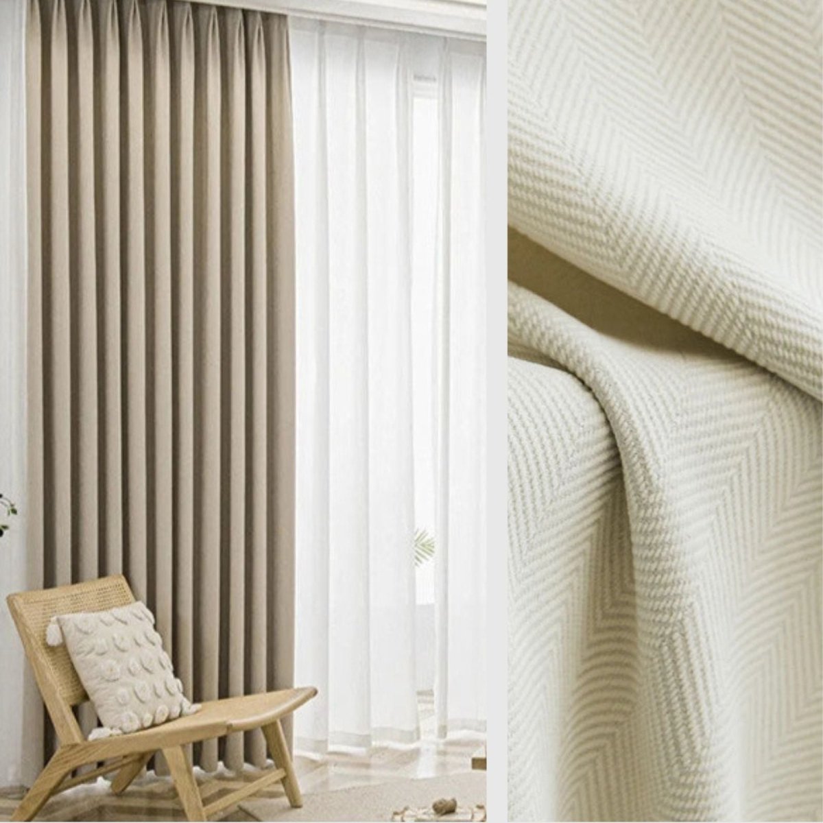 Rideau Semi Occultant - Blanc Crème - La Maison des Rideaux