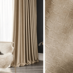 Rideau Semi Occultant Motif Géométrique - Beige