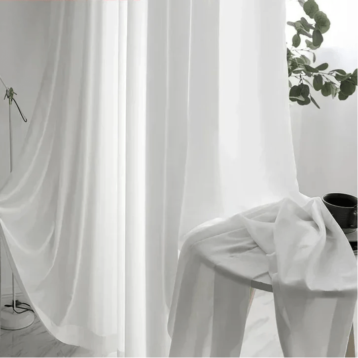 Rideau Voilage Blanc Touché Velours - La Maison des Rideaux