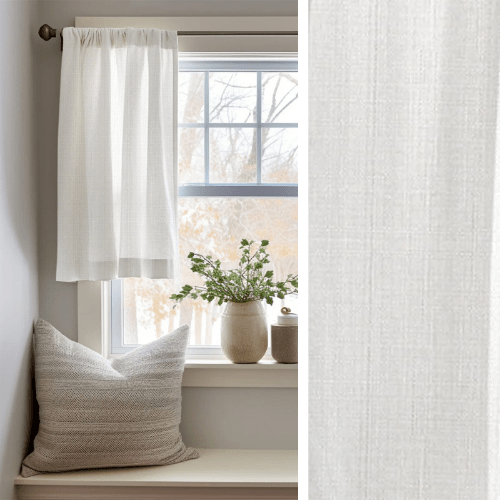 Rideaux Courts en Coton Blanc - La Maison des Rideaux