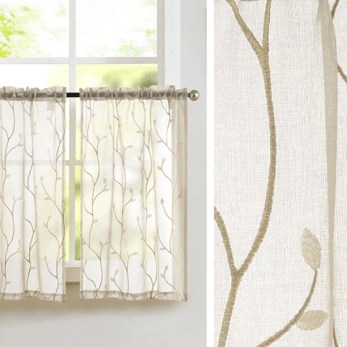 Rideaux De Cuisine Petite Largeur Beige - La Maison des Rideaux