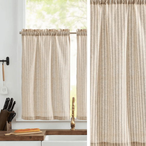 Rideaux Rayures Beige Taupe - La Maison des Rideaux